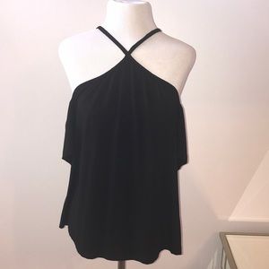 Black cold-shoulder top fits sizes 2-4